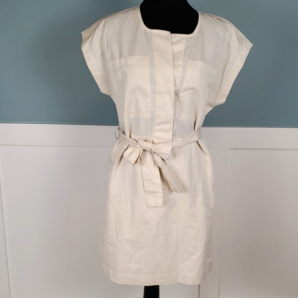 Banana Republic Shirt Utility Dress XS Petite Linen Blend NWT